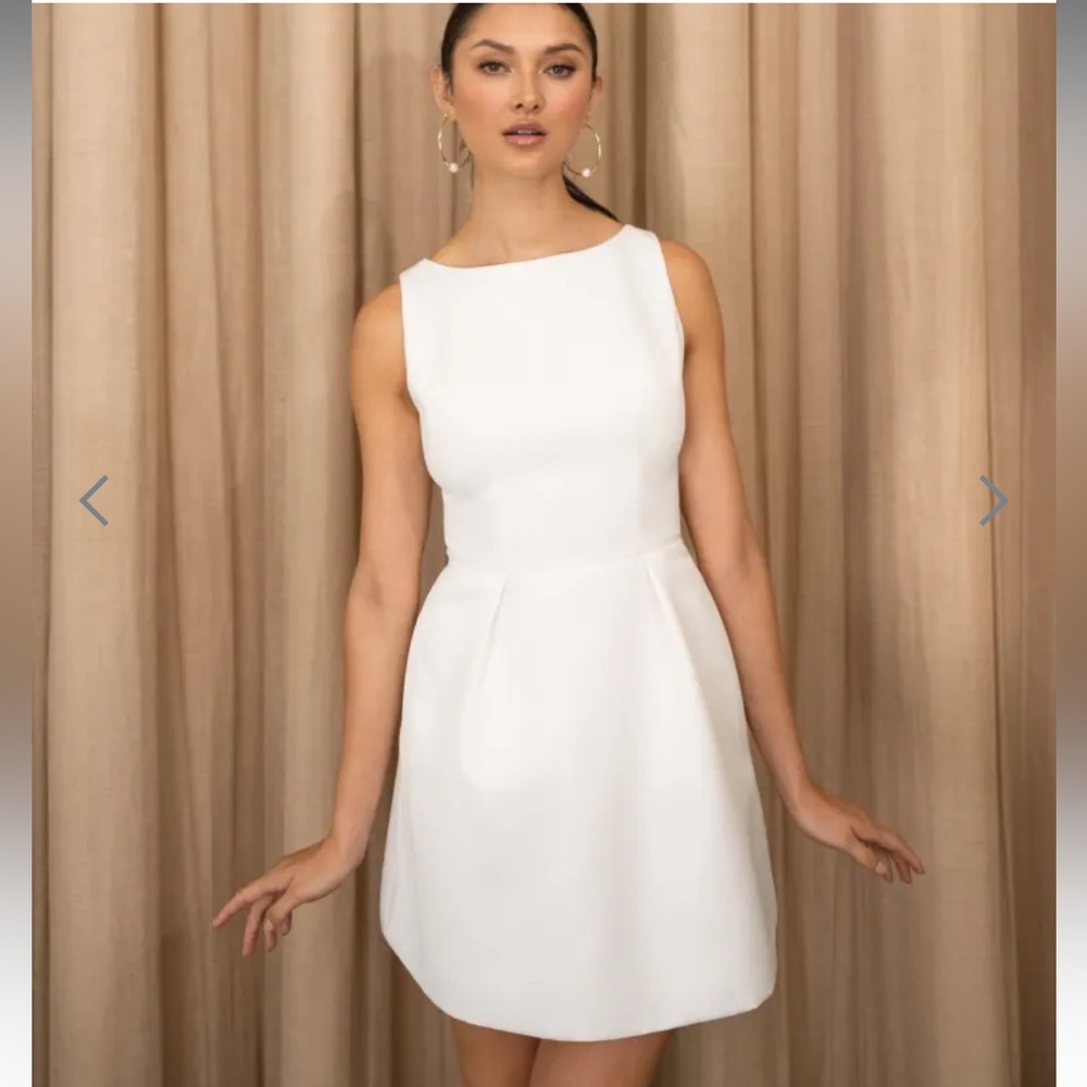 Size 8 Jenny Yoo Jessica Little White Dress in Ivory